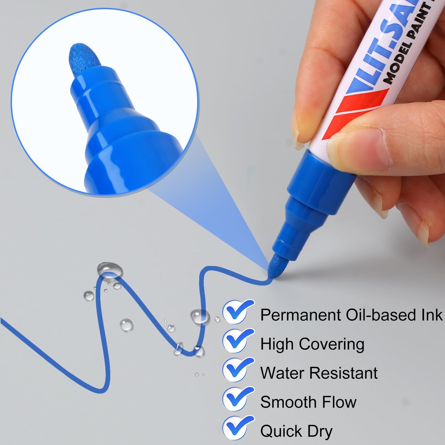 7 Pieces Color Paint Pen, Oil Based Paint Marker, Medium Tip Permanent Paint Markers, Quick Dry Waterproof Paint Pens for Wood Crafts, Rock, Ceramic, Tire, Glass, Fabric, Metal, Canvas