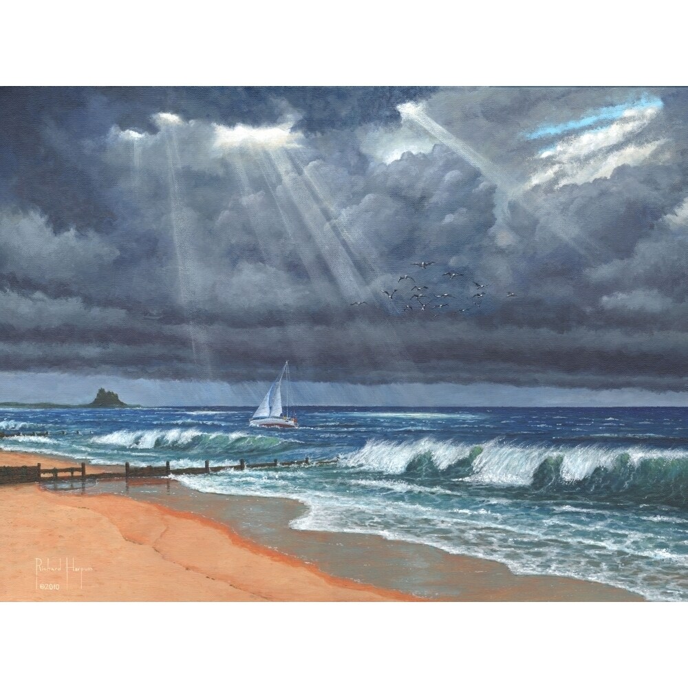 Raw - Storm Over Lindisfarne Poster Print By Richard Harpum