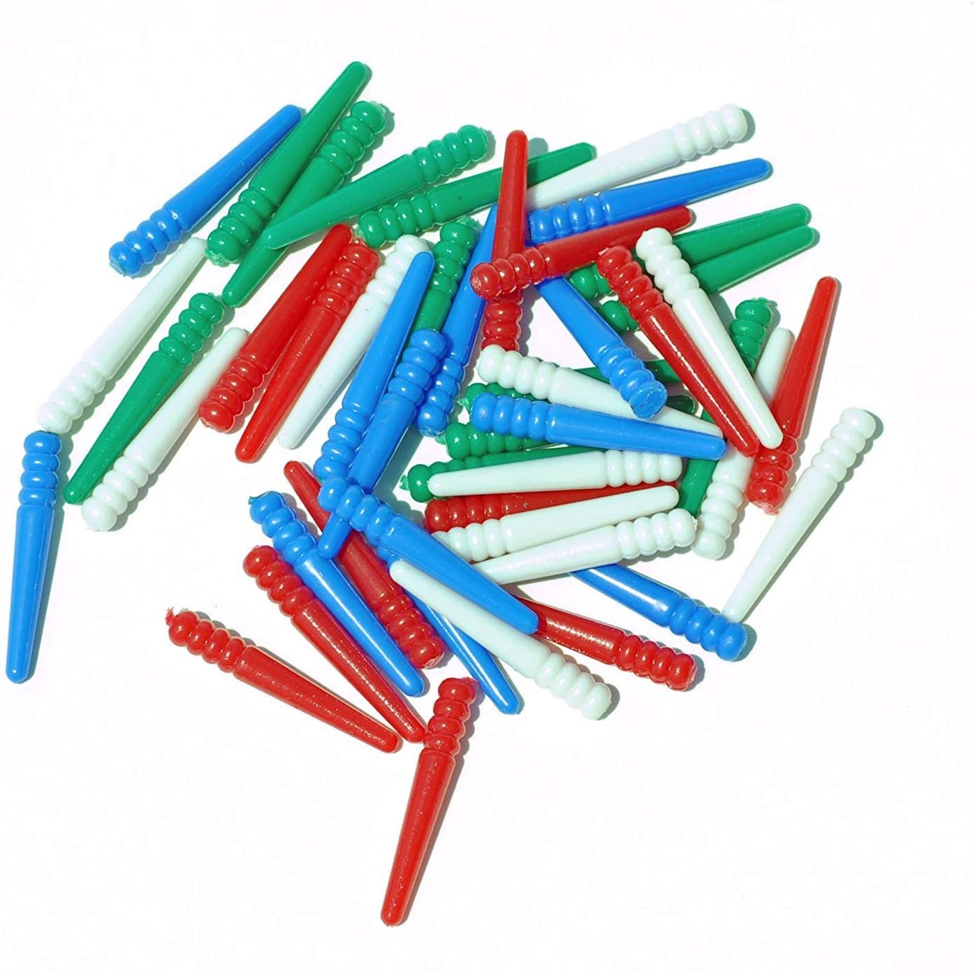 WE Games 48 Standard Plastic Cribbage Pegs w/ a Tapered Design in 4 Colors - Red, Blue, Green &#x26; White