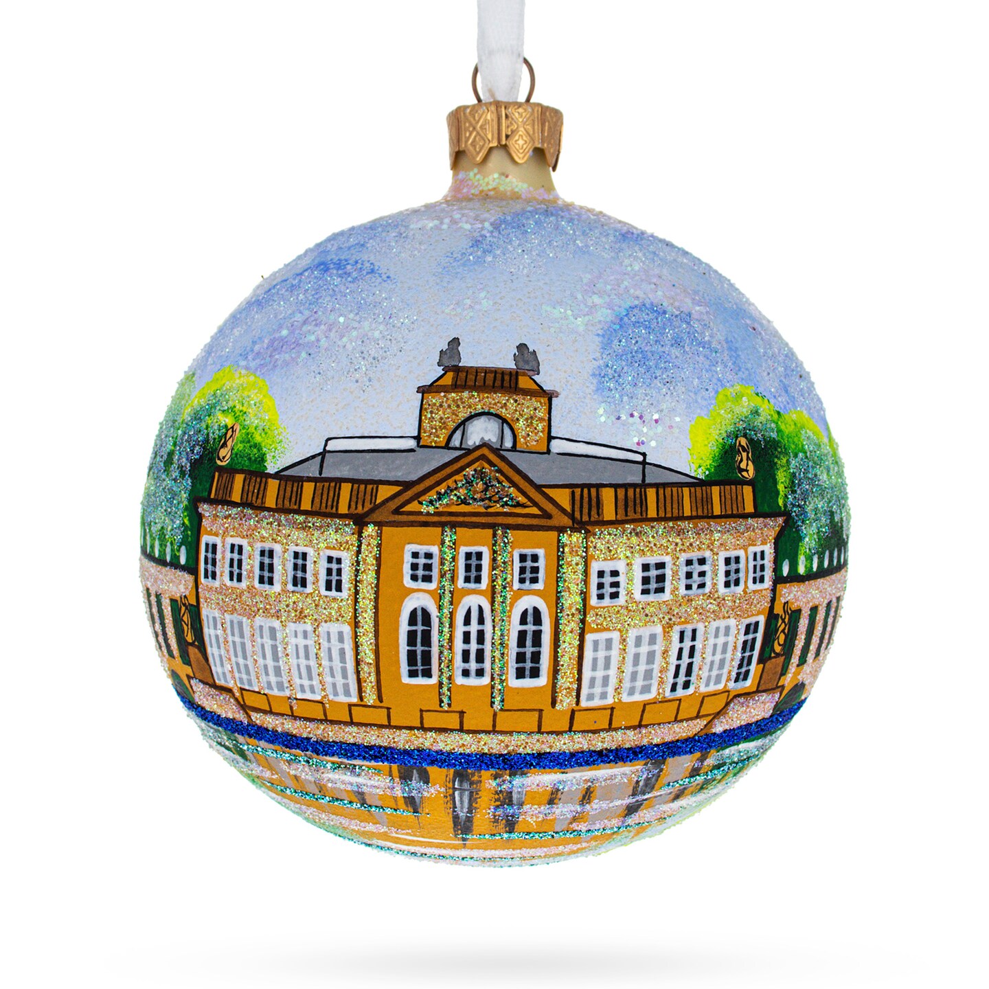 Lazienki Park, Warsaw, Poland Glass Ball Christmas Ornament 4 Inches