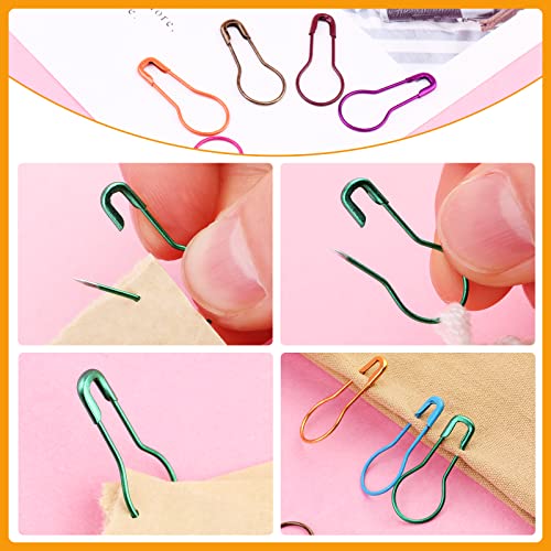 300 Pieces Crochet Markers, Metal Stitch Markers for Crocheting, Crochet Accessories and Supplies, Stitch Markers for Knitting and Crocheting, Safty Pins for Fabric and Paper