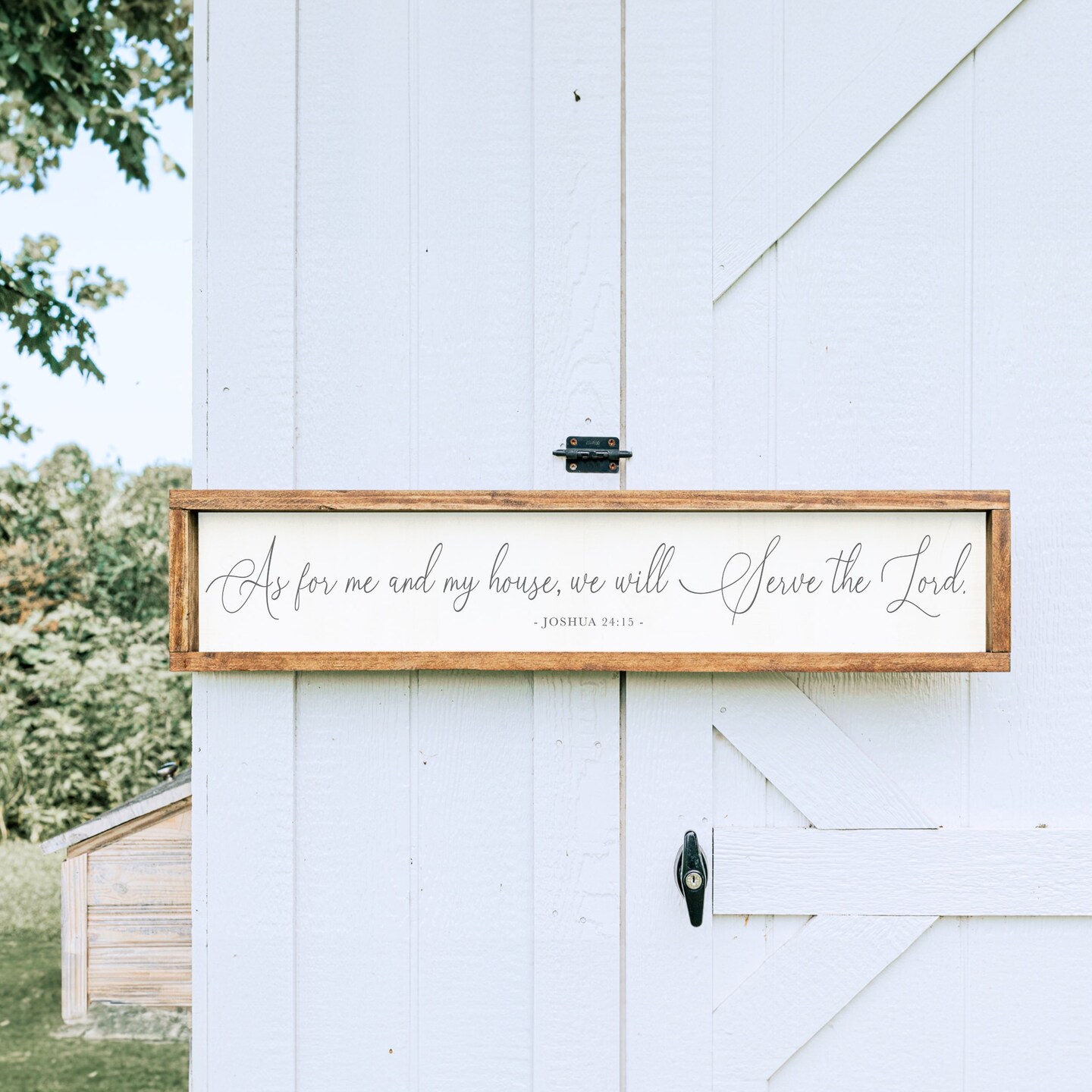Simply Said Cartello In Legno Farmhouse - As For Me And My House, We Will Serve The Lord - 25,4x61x3,8 Cm, Rustico, Fatto A Mano