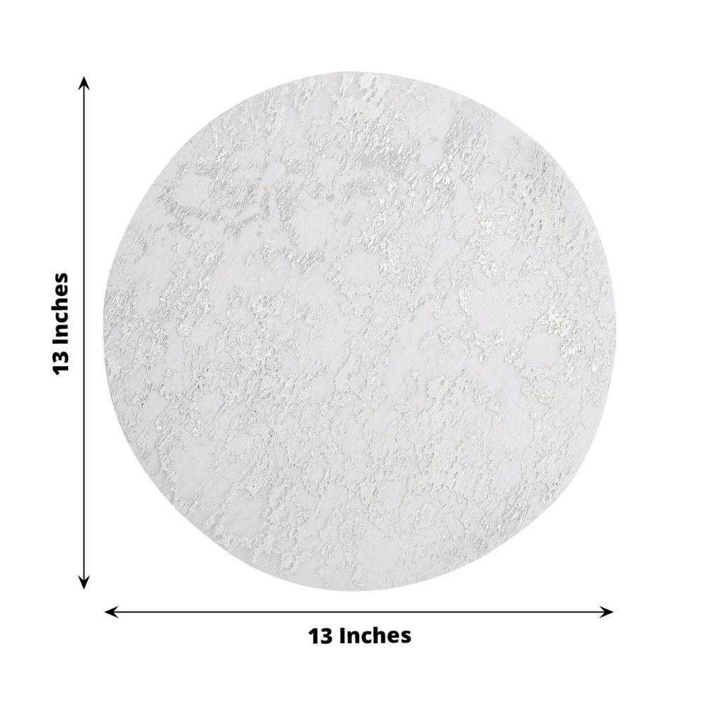 10 Metallic 13&#x22; Round Foil Polyester Mesh Placemats