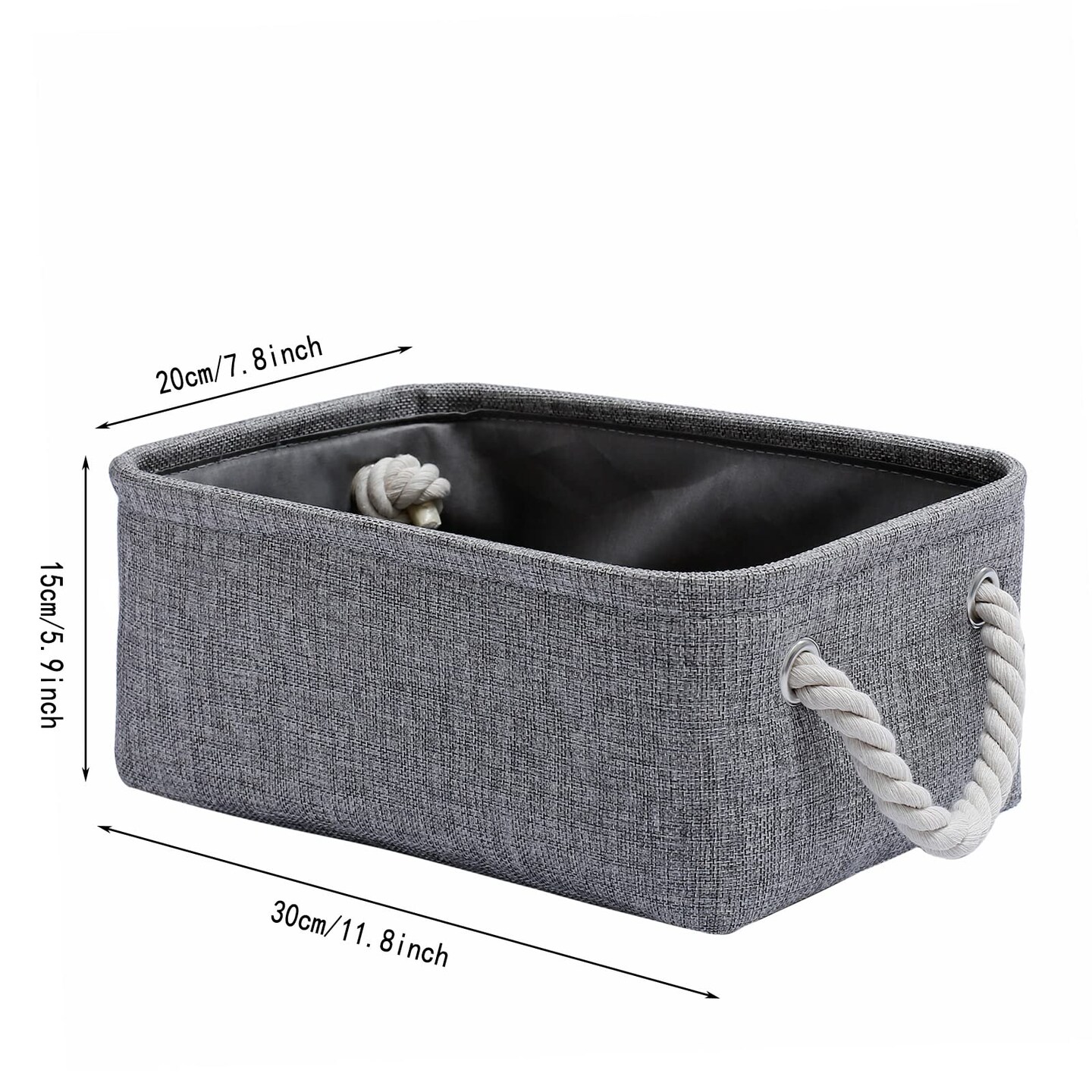 Storage Basket for Organizing, Collapsible Fabric Basket for Shelves, Closets, Laundry, Nursery, Decorative Basket for Gifts Empty (Grey)