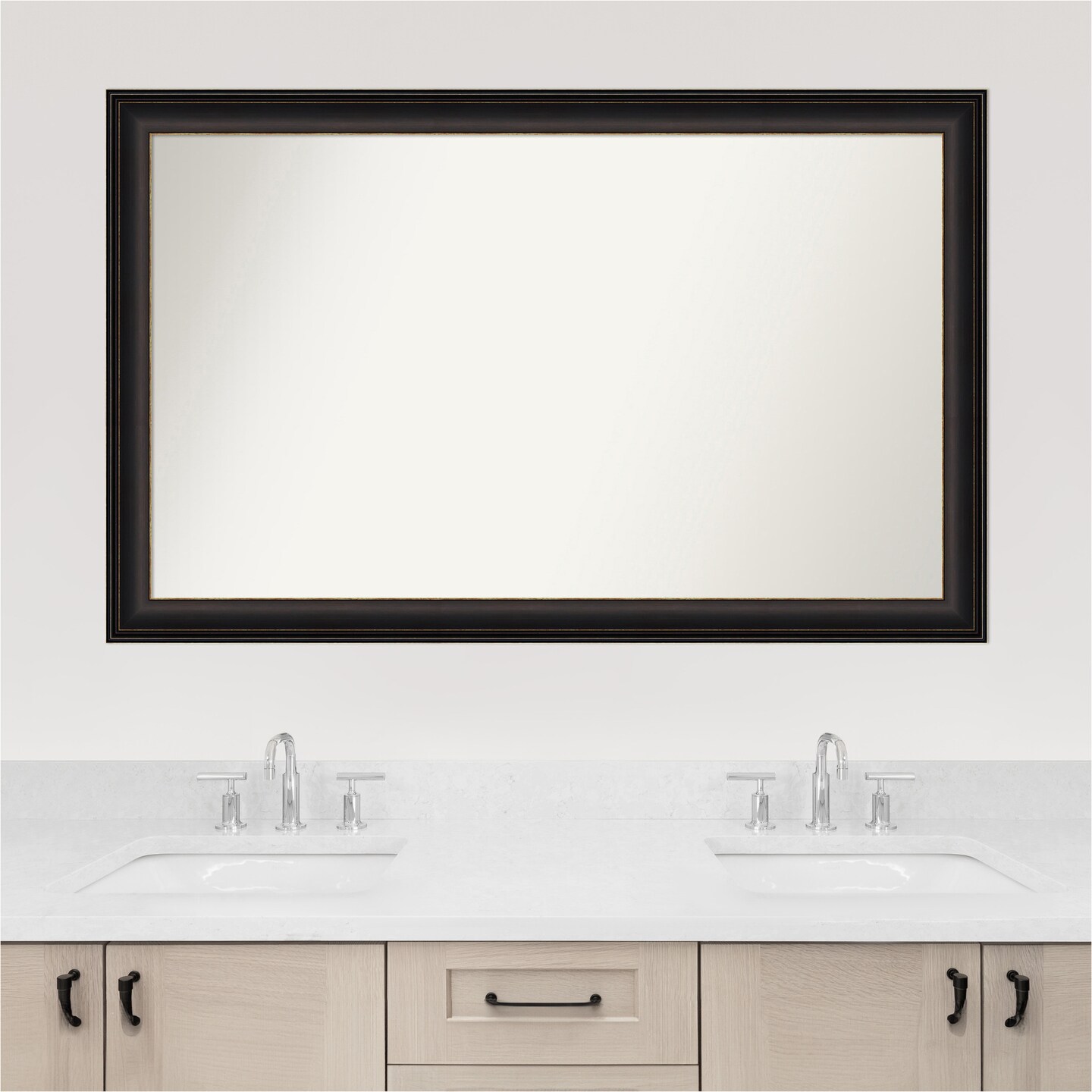 Trio Oil Rubbed Bronze Non-Beveled Custom Framed Bathroom Vanity Wall Mirror