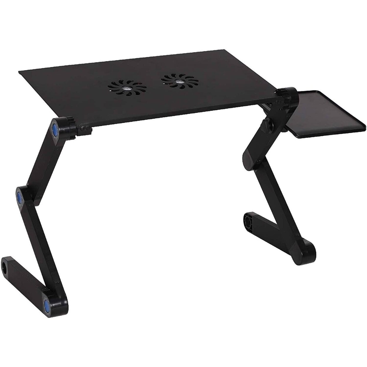 SKUSHOPS Foldable Aluminum Laptop Desk Adjustable Portable Table Stand with 2 CPU Cooling Fans and Mouse Pad