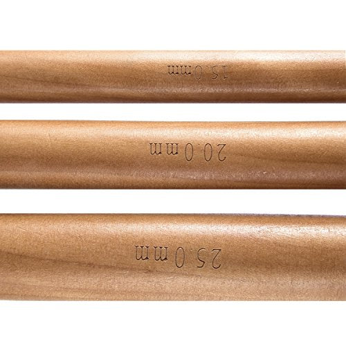 15 Pieces Wooden Bamboo Crochet Hooks Set Handcrafted Knitting Needles Weave Yarn Craft, 3 to 25 mm in Diameters