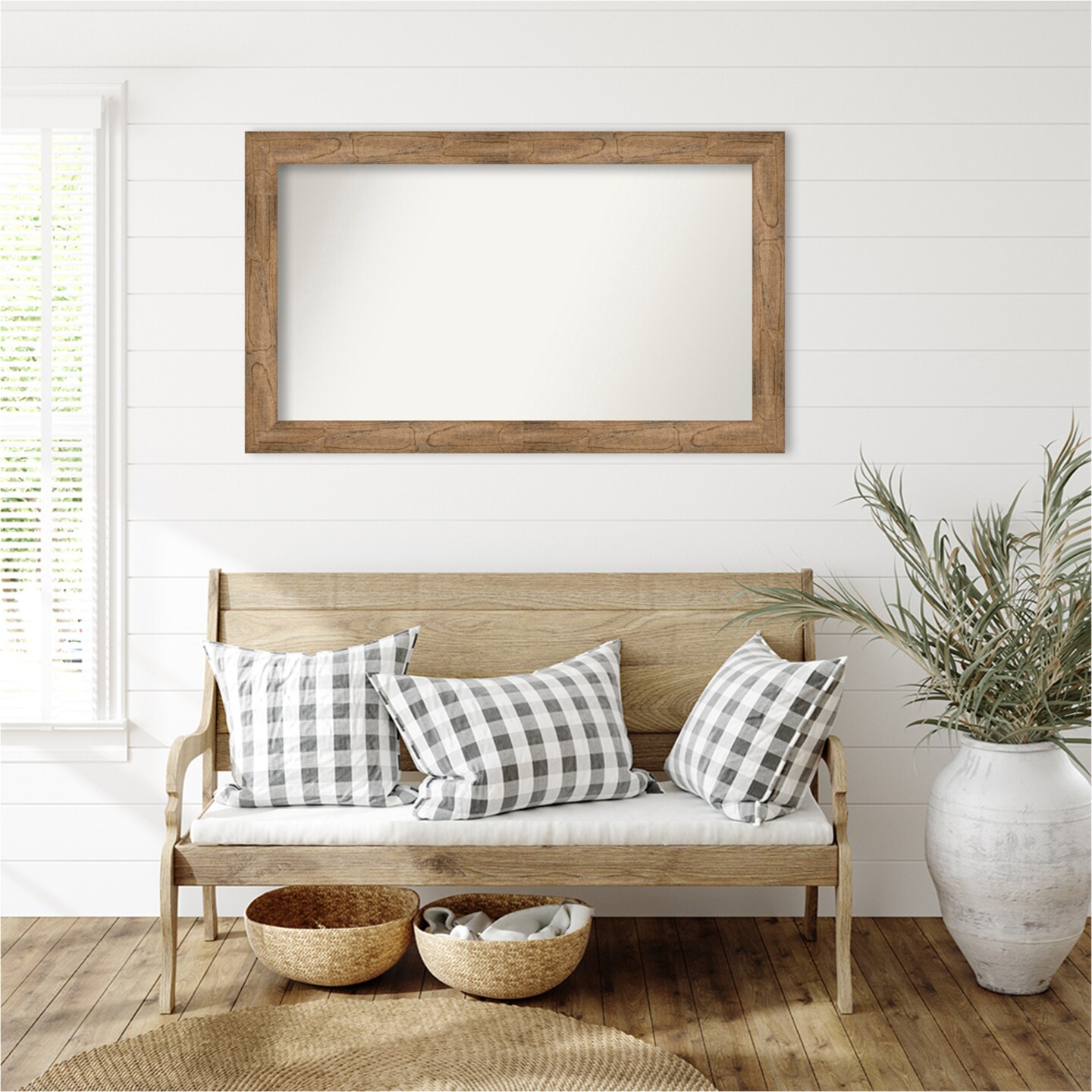 Owl Brown Non-Beveled Custom Framed Bathroom Vanity Wall Mirror