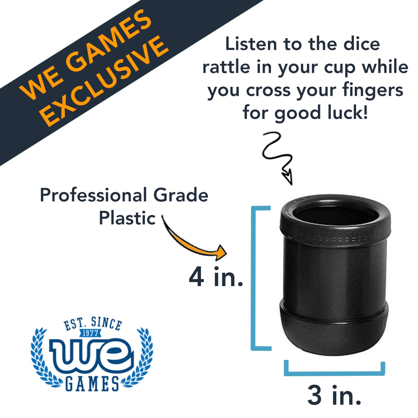 WE Games Liar&#x27;s Dice Set of 4 Plastic Cups