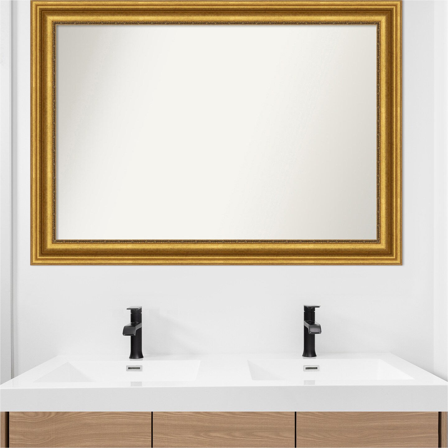 Parlor Gold Non-Beveled Custom Framed Bathroom Vanity Wall Mirror