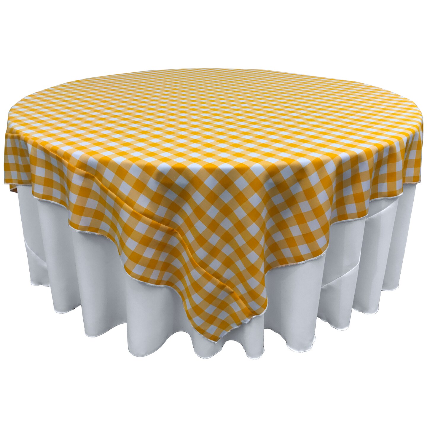 Polyester Gingham Checkered 72 By 72-inch Square Tablecloth
