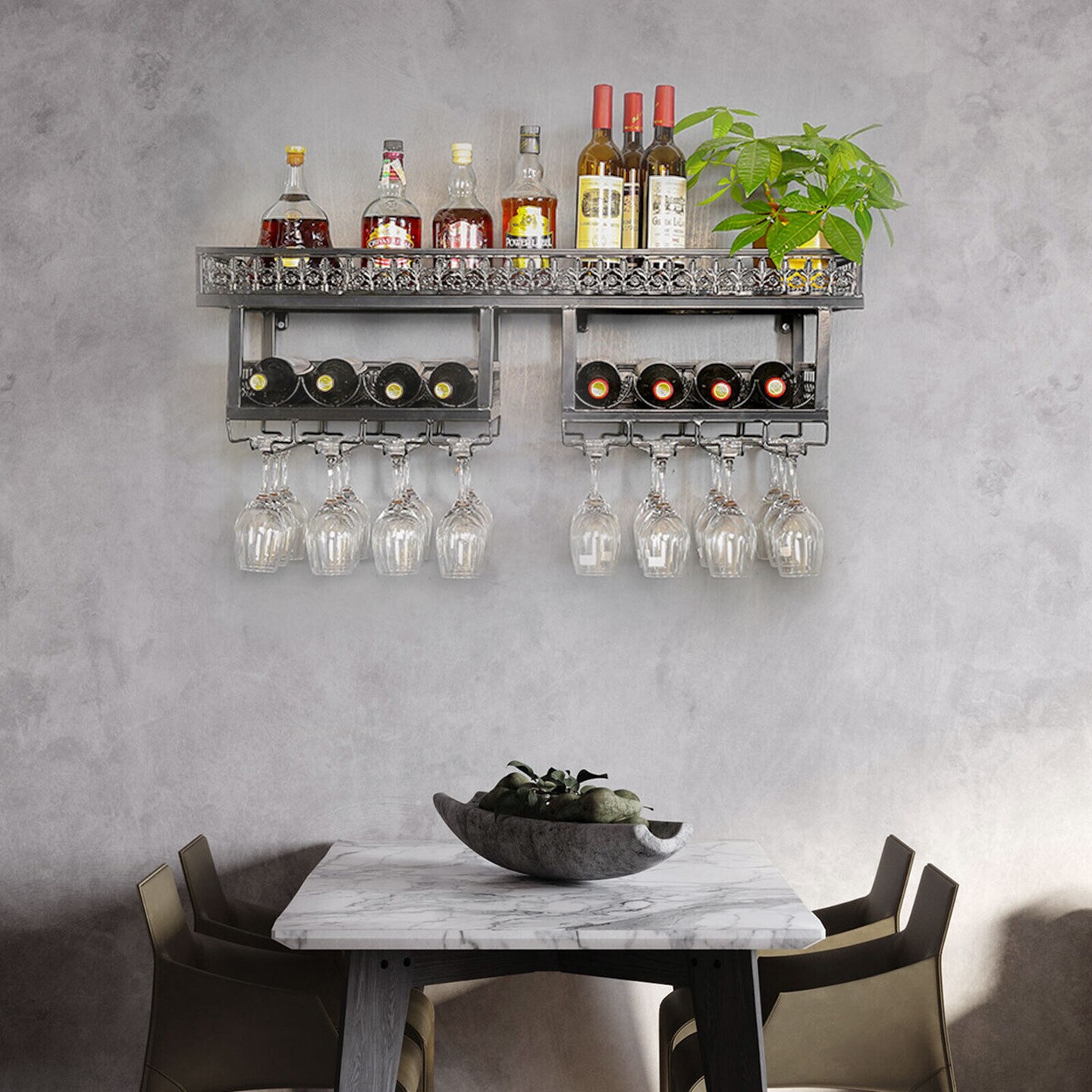 Kitcheniva 2 Tiers Wall Mount Metal Wine Rack
