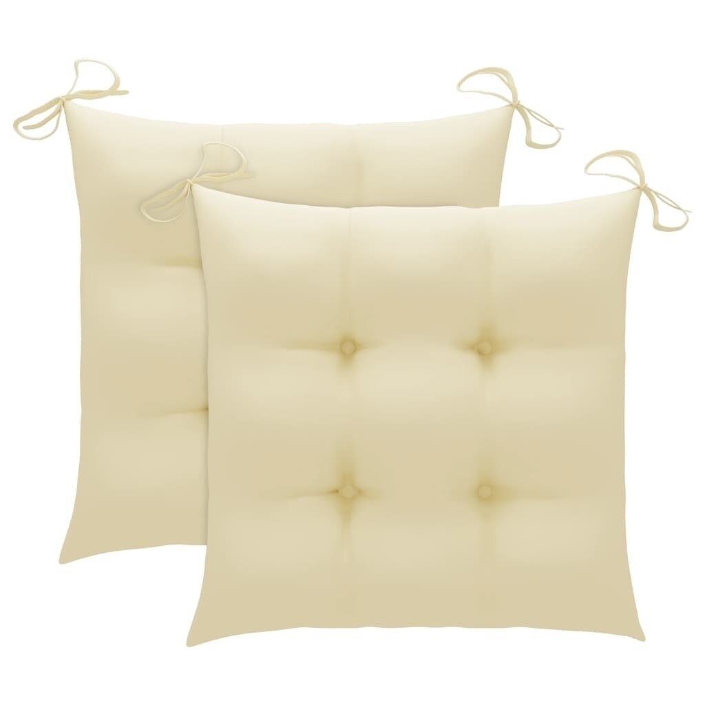 Chair Cushions 2 Pcs Cream White 15.7&#x22;X15.7&#x22;X2.8&#x22; Fabric