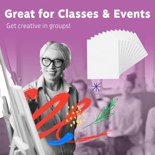 12 Pack Canvas for Painting , 8 x 10 Inch Blank White Canvas Boards - 100% Cotton Art Panels for Oil, Acrylic &#x26; Watercolor Paint