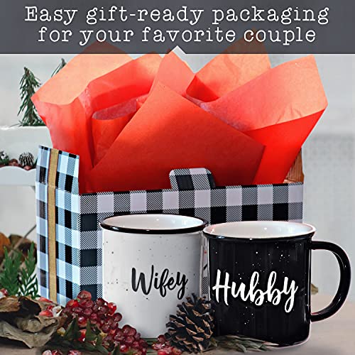 Wifey Hubby Mugs Set of 2 Coffee Mug, Bride Groom Mug Set Wedding Gift to Give, Couples Coffee Mug Set Quote, Newlywed Coffee Mugs Gift Set, Mr Mrs Mugs for Married Couple
