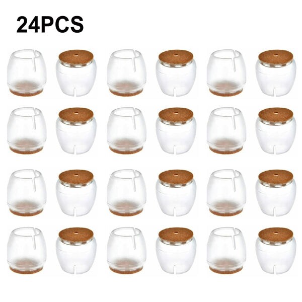SKUSHOPS Round Chair Leg Caps Floor Furniture Cover Felt Pads Feet Protector