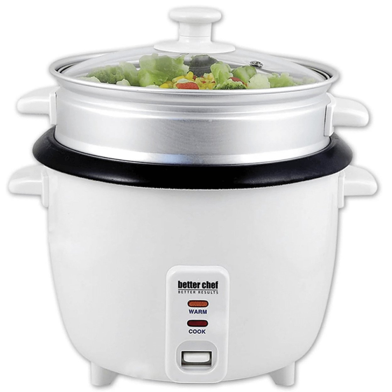 Better Chef 5-Cup - 10-Cup Cooked - Rice Cooker With Steamer And Non-Stick