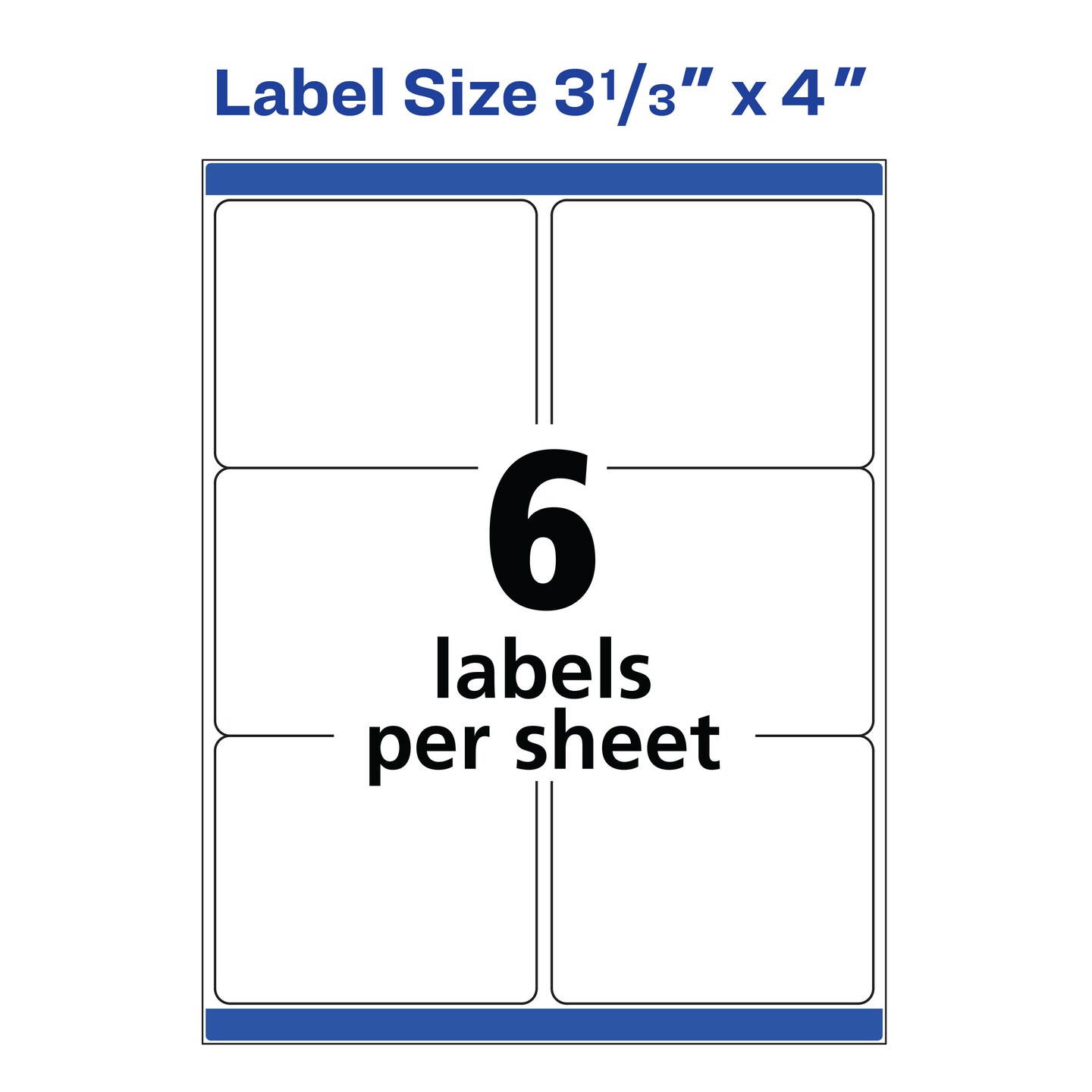 Avery TrueBlock Shipping Labels, Sure Feed Technology, Permanent Adhesive, 3-1/3" x 4", 150 Labels (5264)
