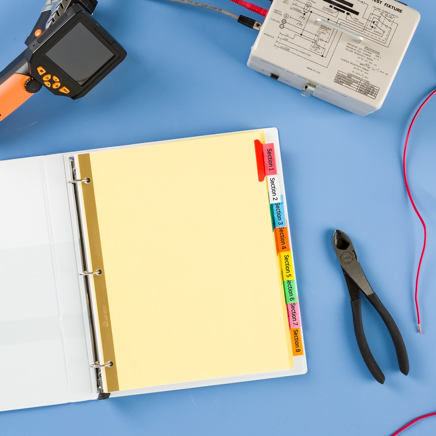 Avery 8-Tab Binder Dividers, Insertable Multicolor Big Tabs, 6 Sets (71111)