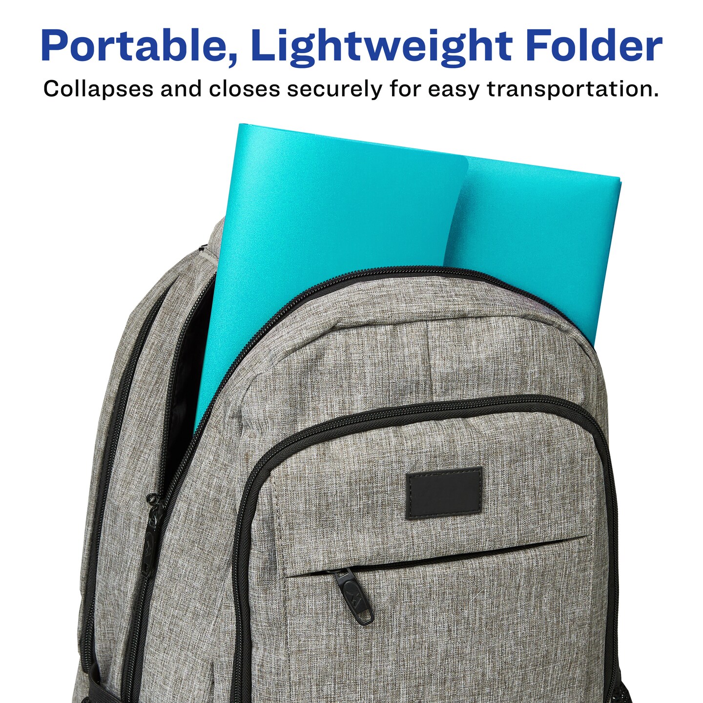 Avery Slide &#x26; View Expanding File Folder, 6 Pockets, Letter Size, 1 Aqua Folder (73544)
