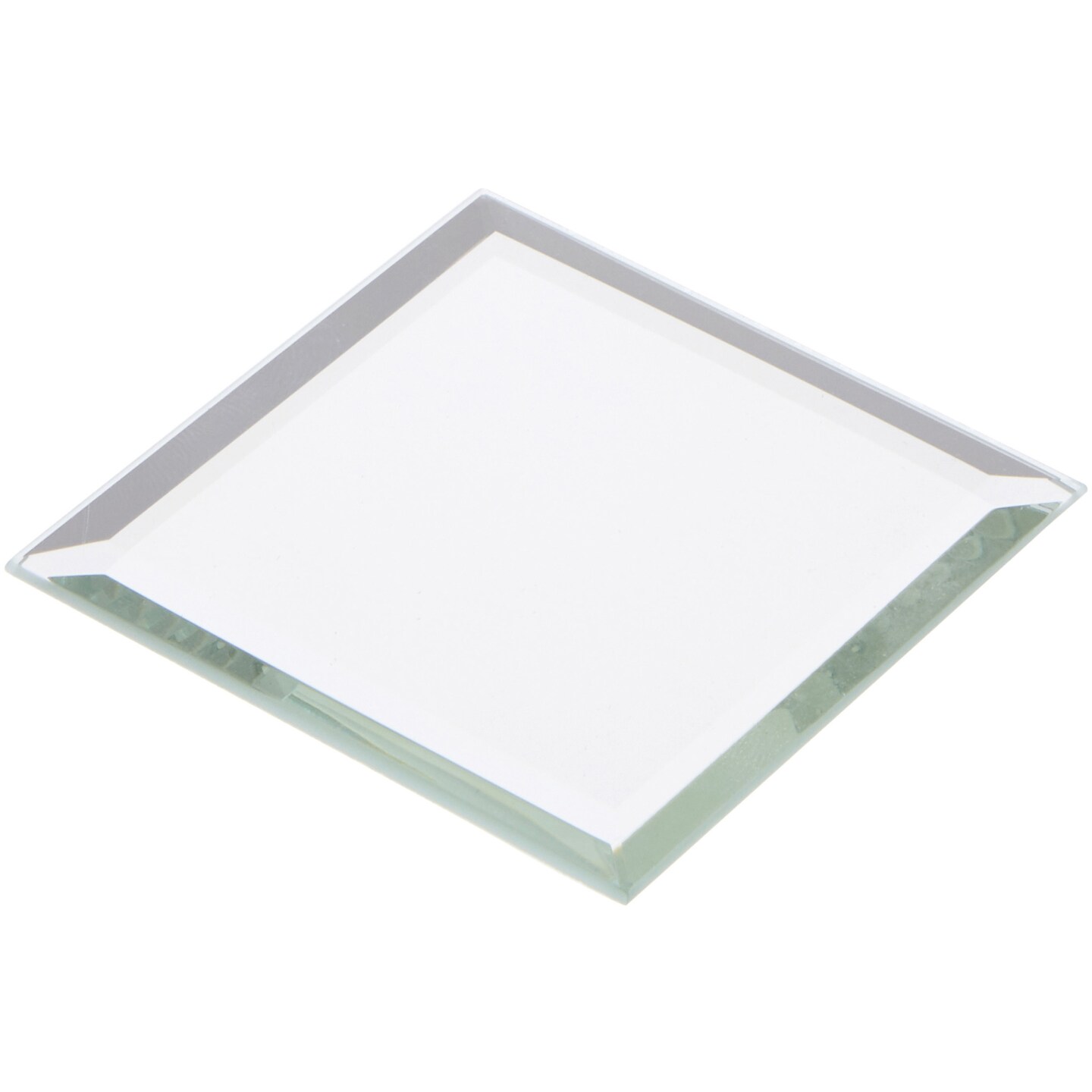 Plymor 2.5&#x22; Square, 3mm Thick Beveled Glass Mirror