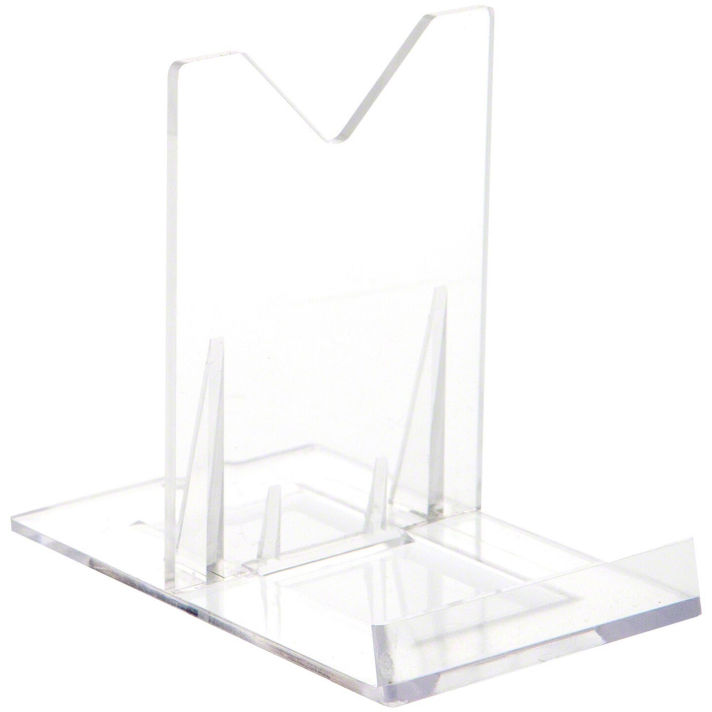 Plymor Clear Acrylic Sliding-Back Adjustable Display Easel, 3.125&#x22; H x 2.25&#x22; W x 3.5&#x22; D