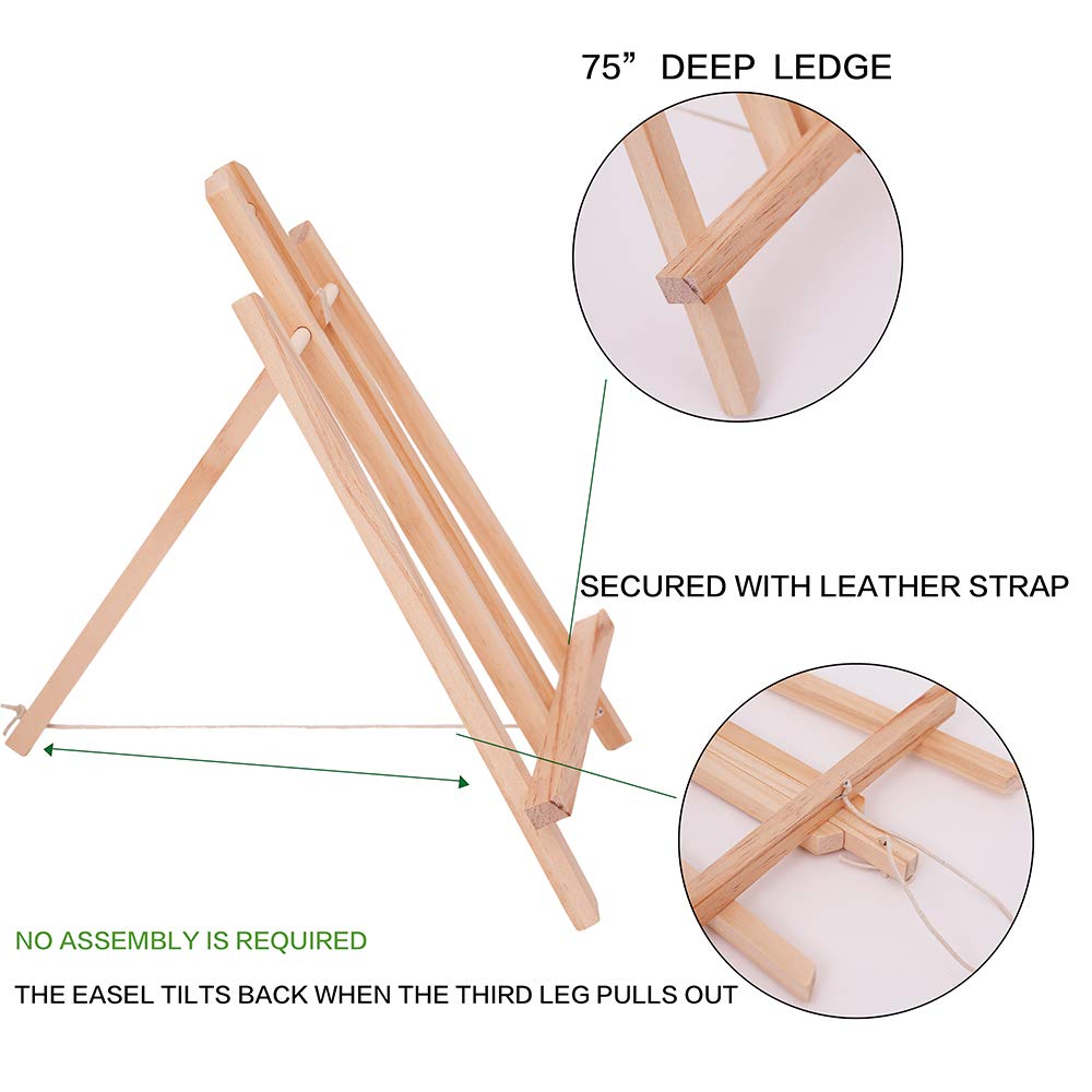 16 inch Tabletop Display Artist Easel Stand(1-Each), Accommodates Canvas Art up to 13&#x22; high, Tabletop Display Painting for Kids and Adults, Wood&#x2026;