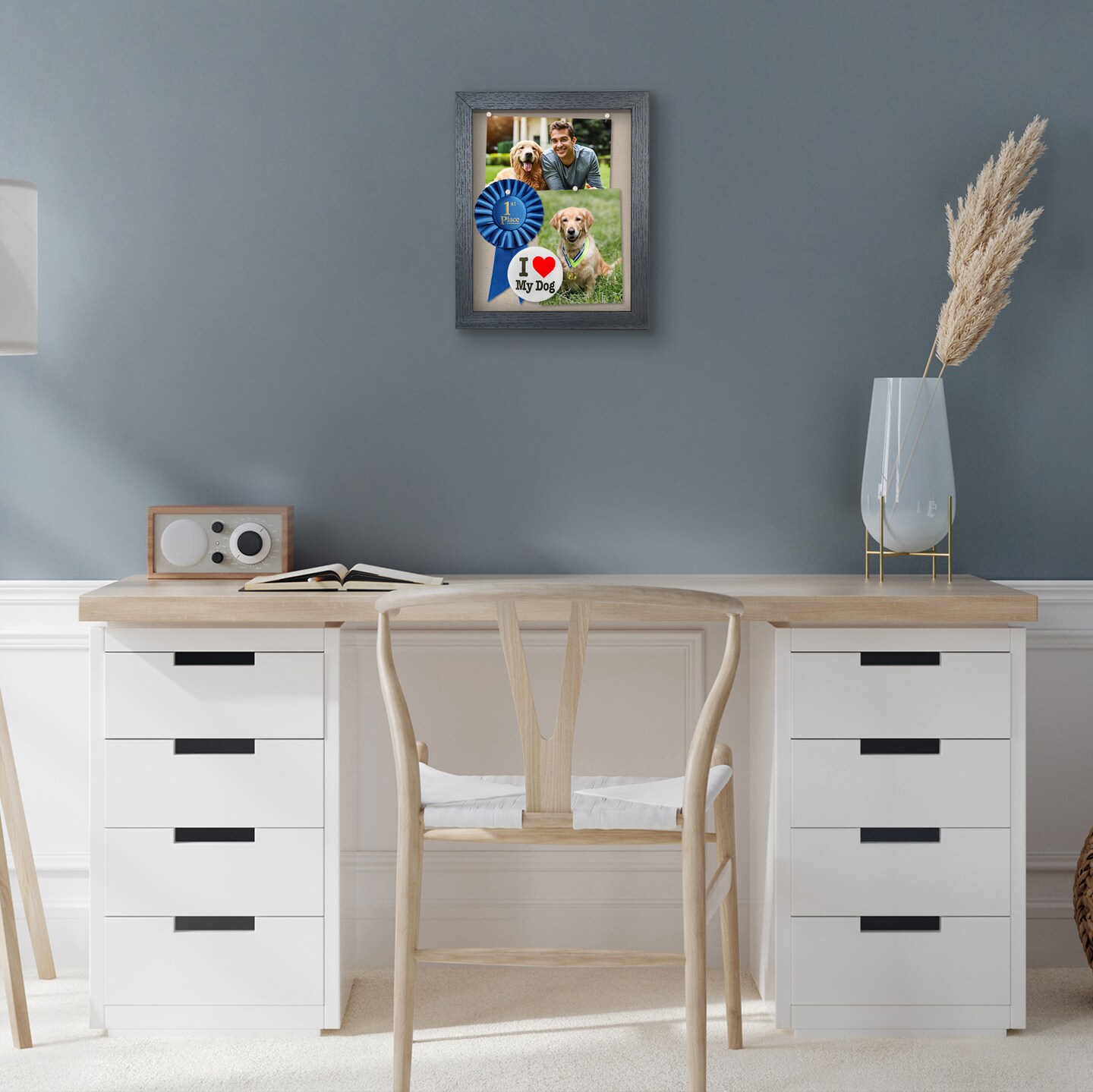 Americanflat Front Loading Shadow Box Frame - 1.5 Interior Depth for Memorabilia - Display Case for Keepsakes - Magnetic Closure - Includes Pins to Secure Items - Hanging Hardware
