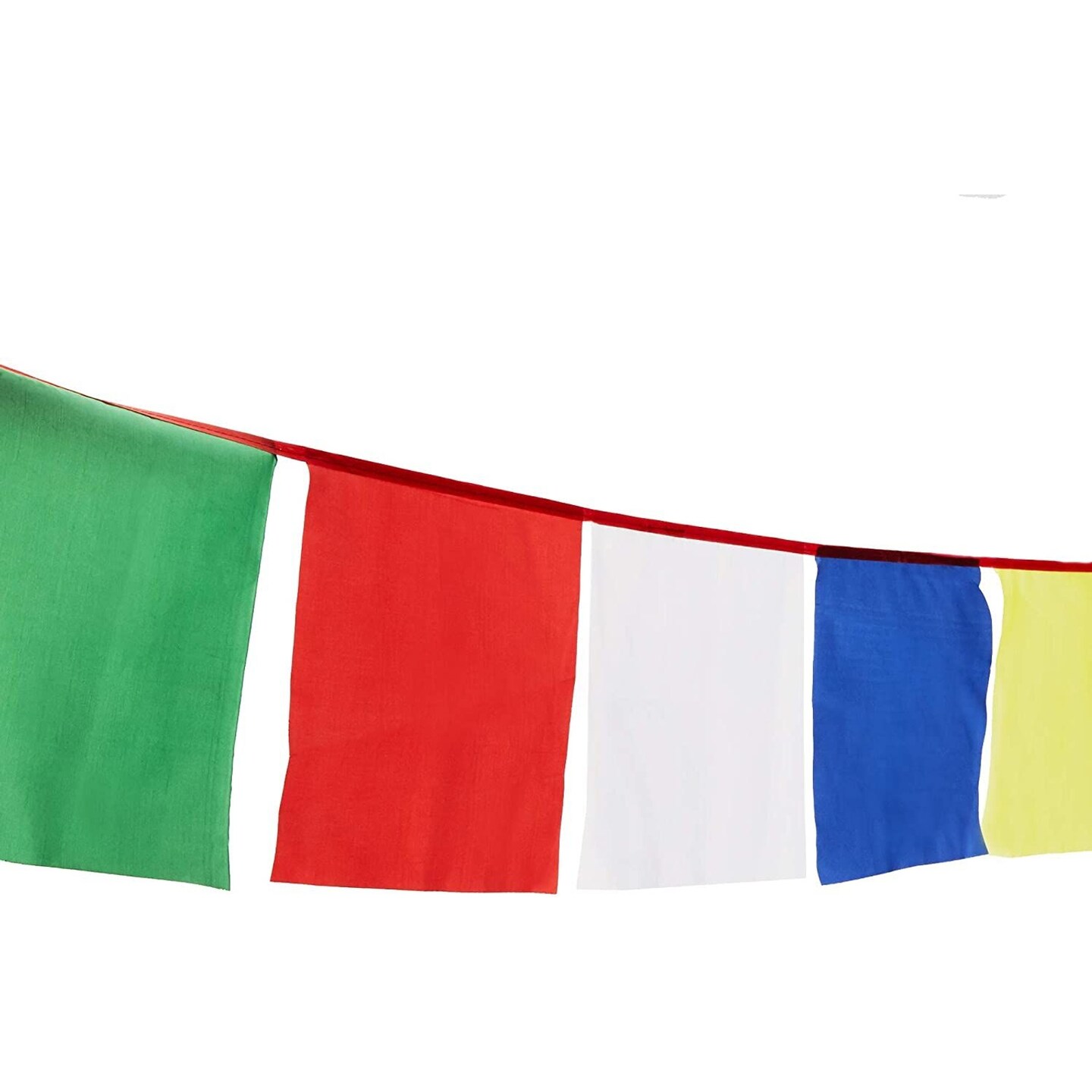 Blank Tibetan Prayer Flags, Traditional Design with 5 Element Colors (9.5 x 9.5 In, 25 Flags)