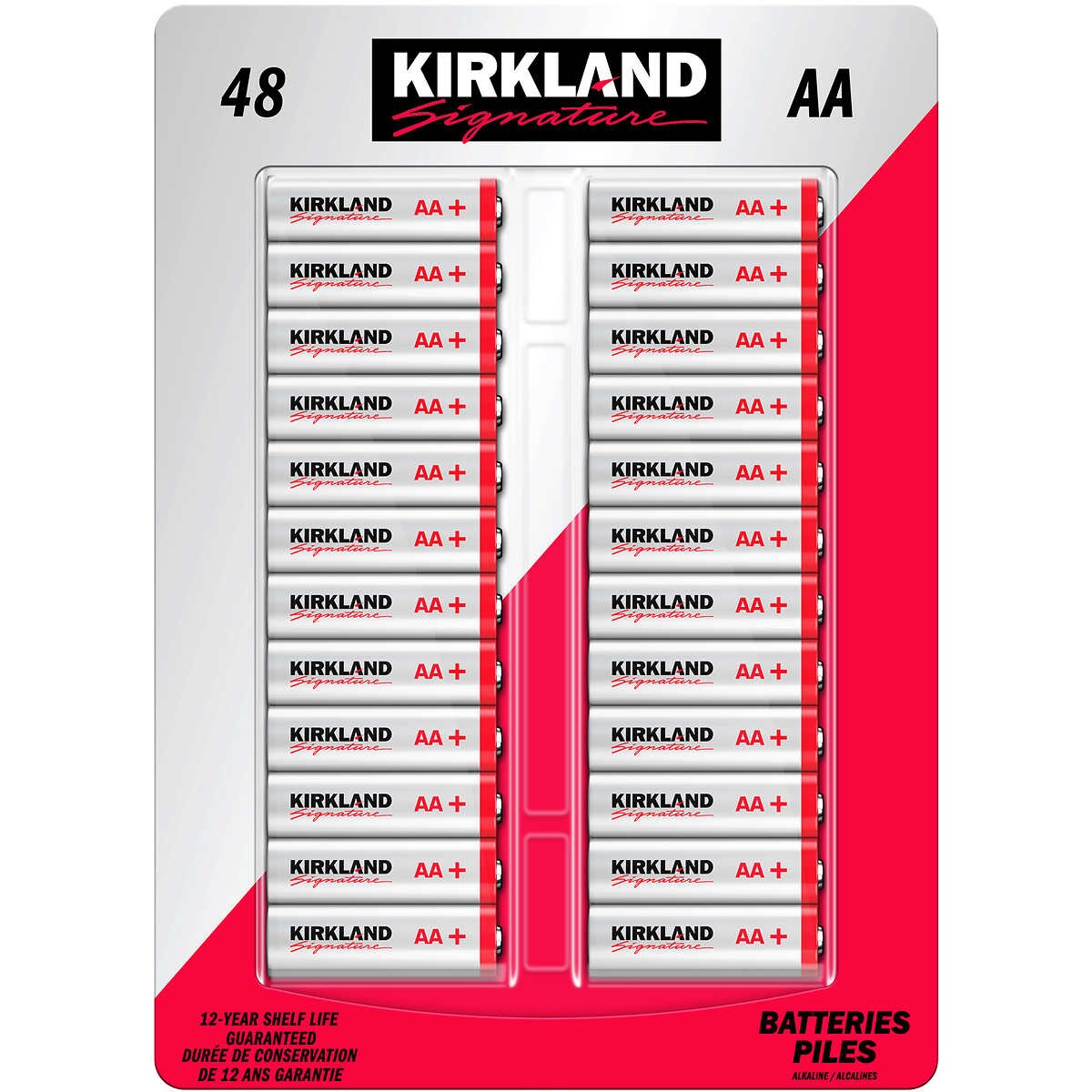 Kirkland Signature Alkaline Aa Plus Batteries 48 Count