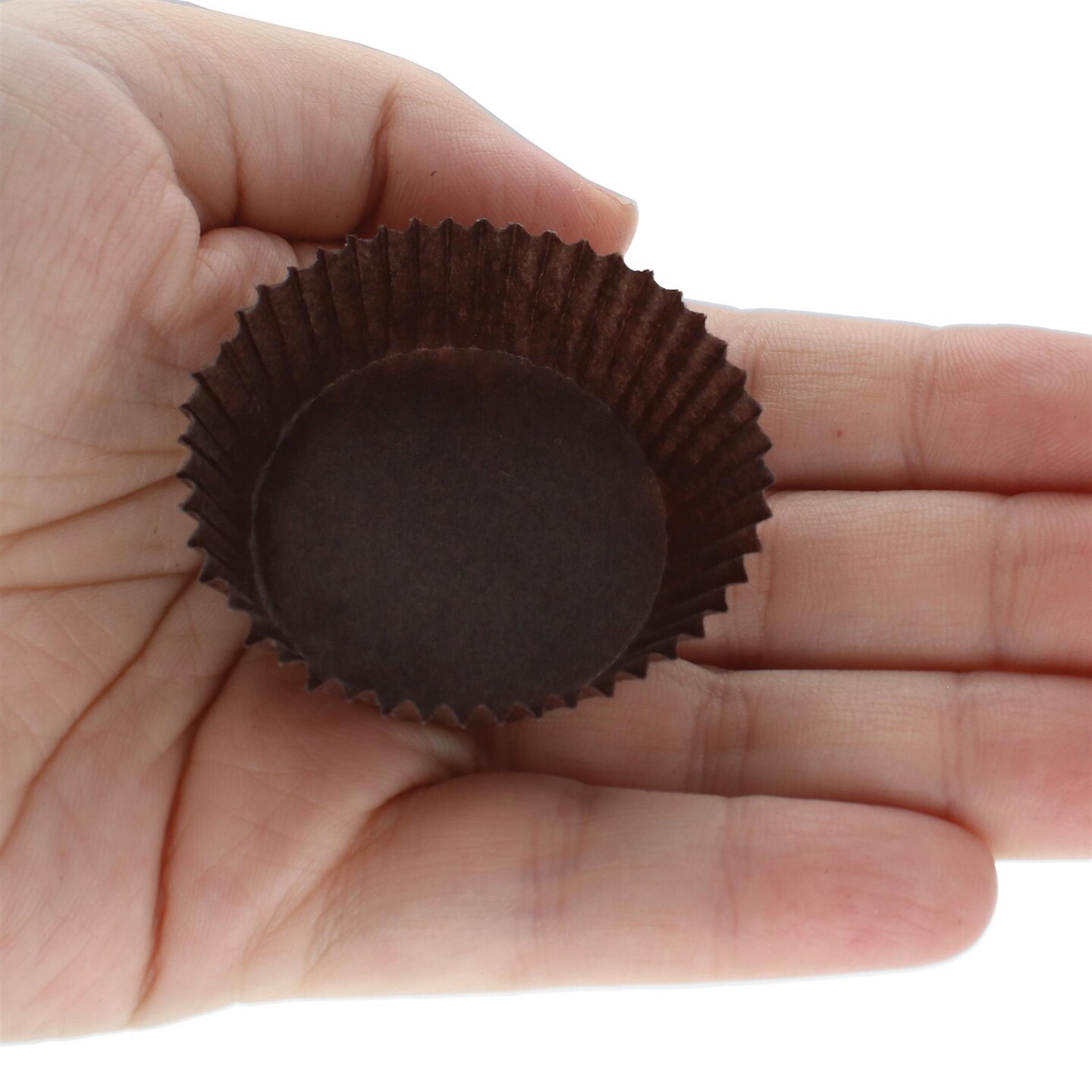 Size #105 Glassine Candy Paper Cups Brown &#x2013; 1-1/2&#x201D; Base, 5/8&#x201D; Wall