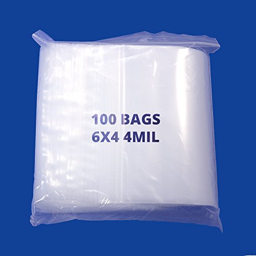 Clear Zipper Bags 4mil Poly Bags 6x4 (Package of 100)