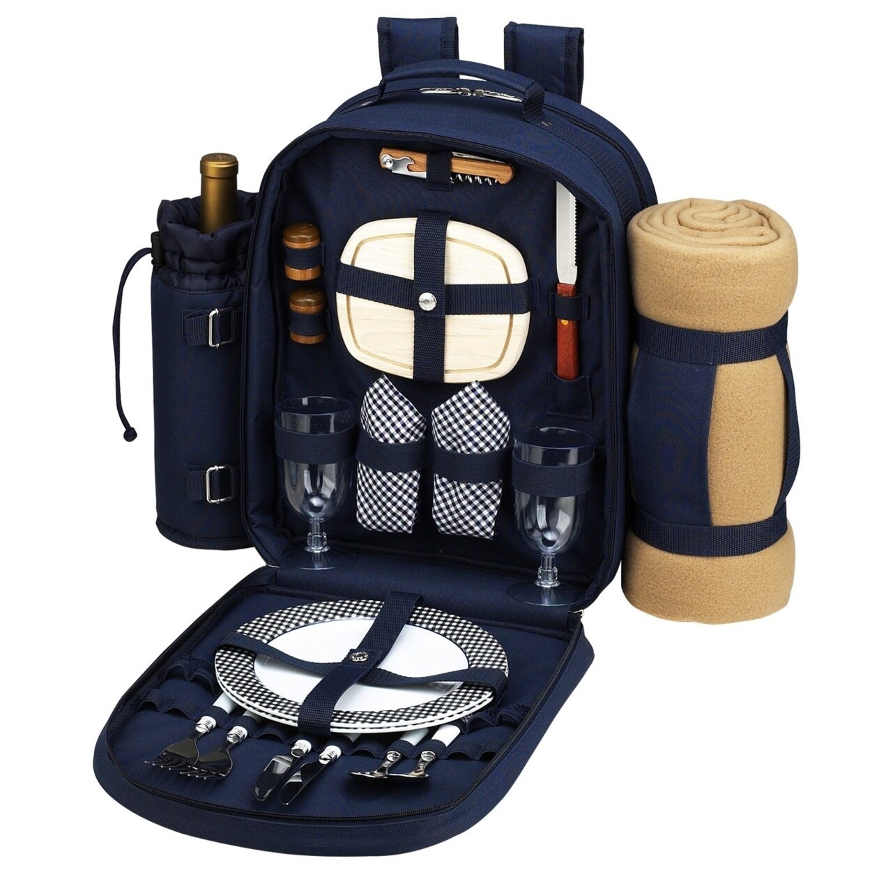 Picnic at Ascot Picnic Backpack with Service for 2 with Blanket (080X)