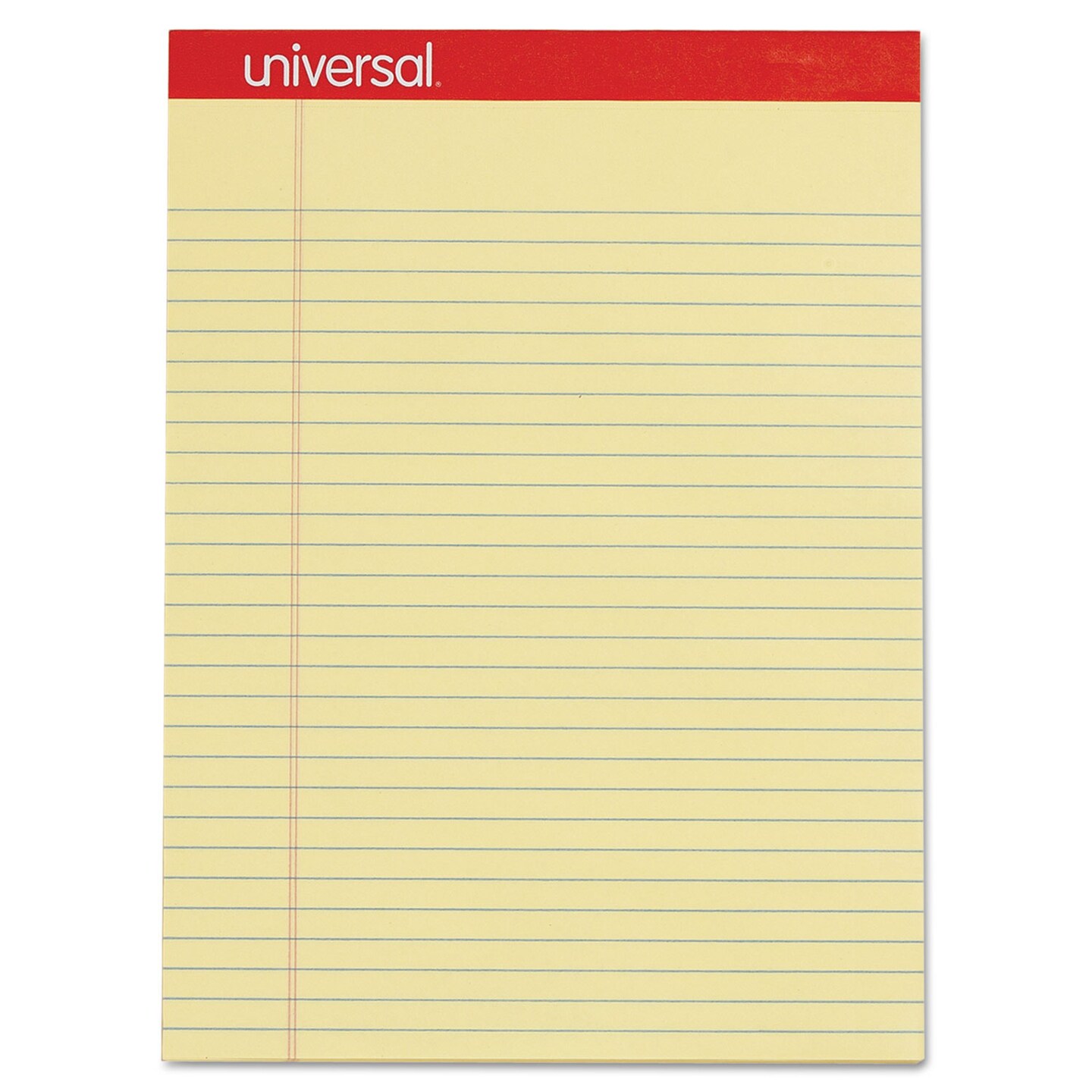 Universal Perforated Writing Pads Wide/Legal Rule 8.5 x 11.75 Canary 50