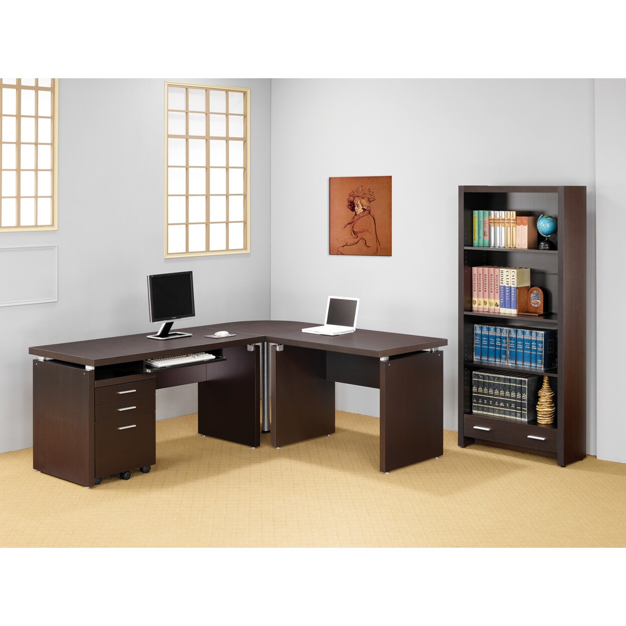 Saltoro Sherpi Chic Computer Desk, Cappuccino-