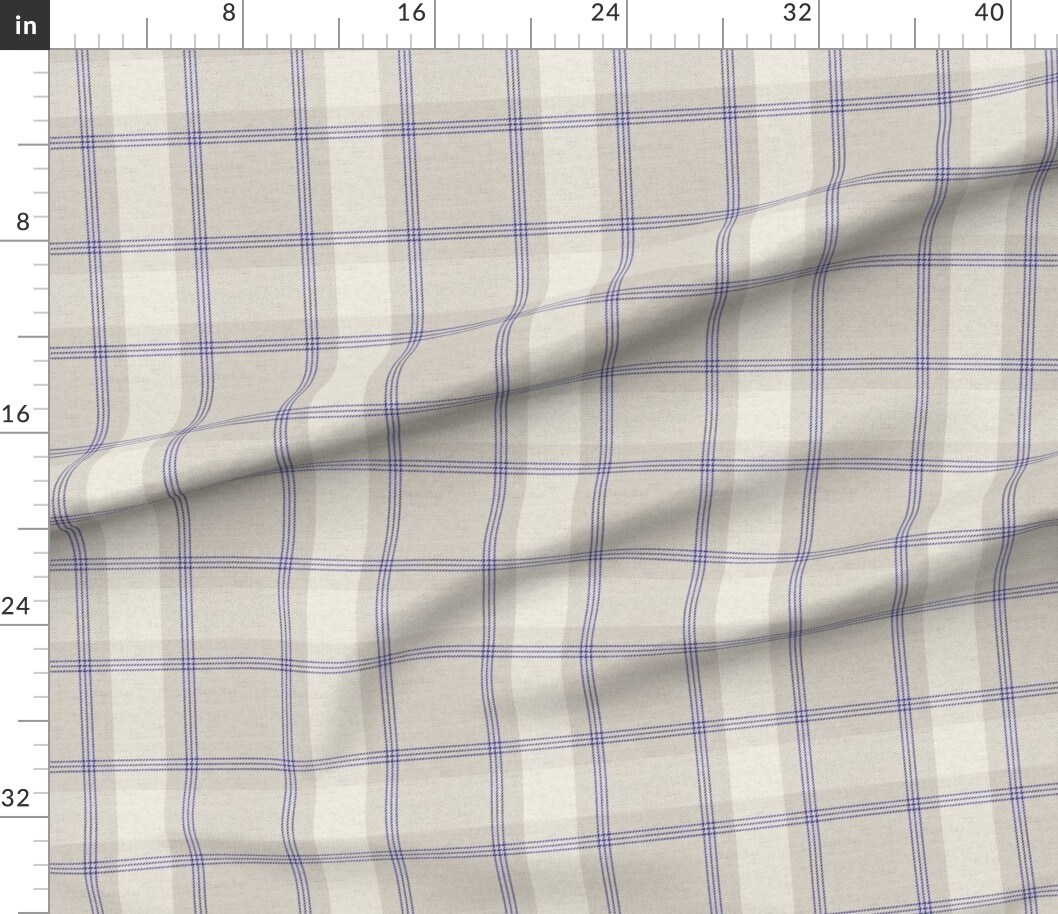 Petal Signature Cotton by the Yard or Fat Quarter Classic Tartan Vintage Style Traditional Beige Brown Blue Soft Custom Printed Fabric by Spoonflower