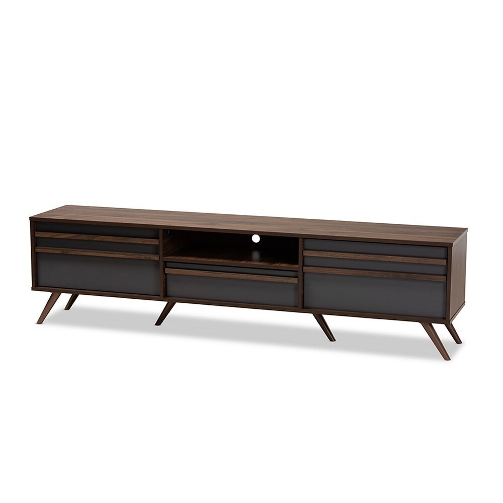 Baxton Studio Contemporary Two Tone Grey Walnut Finished Wood TV