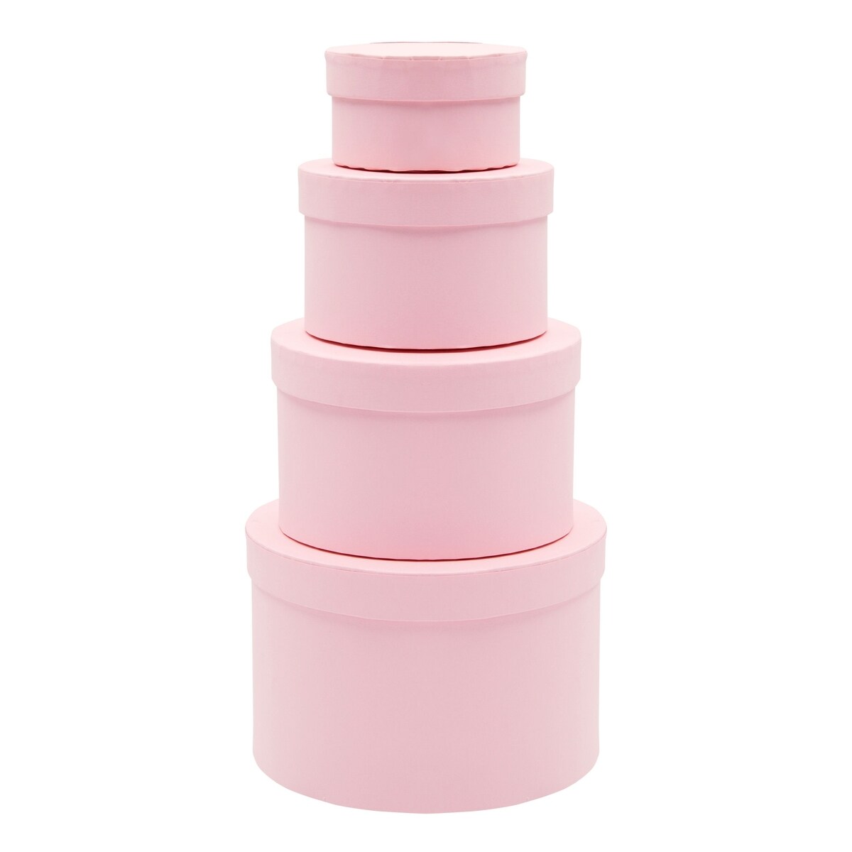 Set of 4 Round Nesting Gift Boxes with Lids, Small Circular