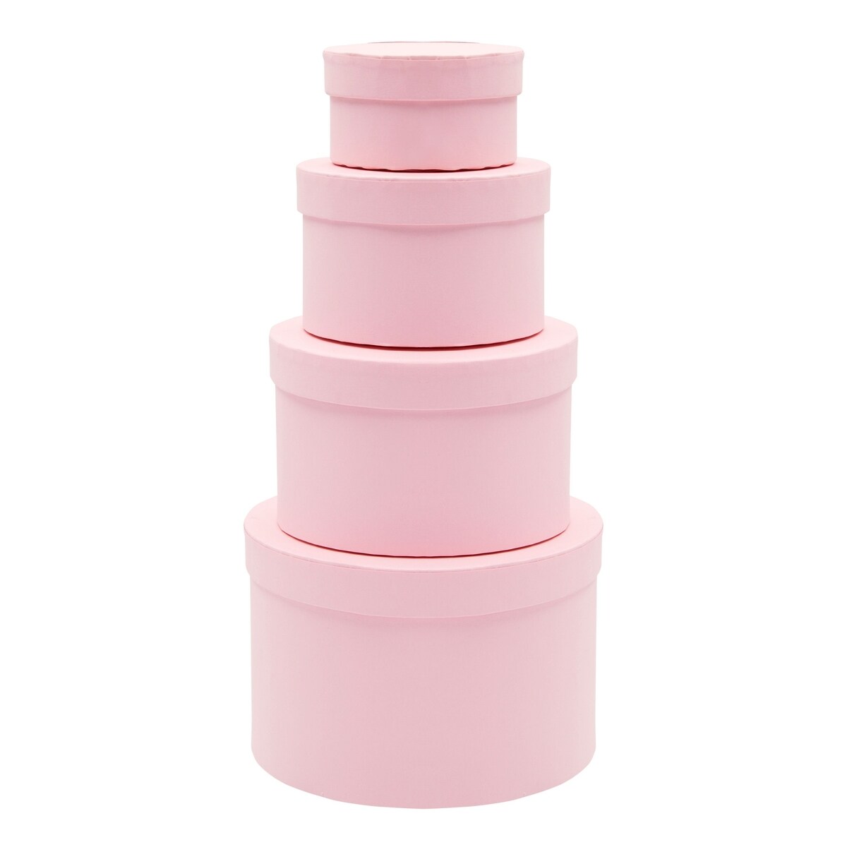 Set of 4 Round Nesting Gift Boxes with Lids Small Circular Stacking Decorative Hat Boxes Circle Bandbox for Presents Jewelry Storage and Cosmetics in 4 Assorted Sizes Light Pink Michaels
