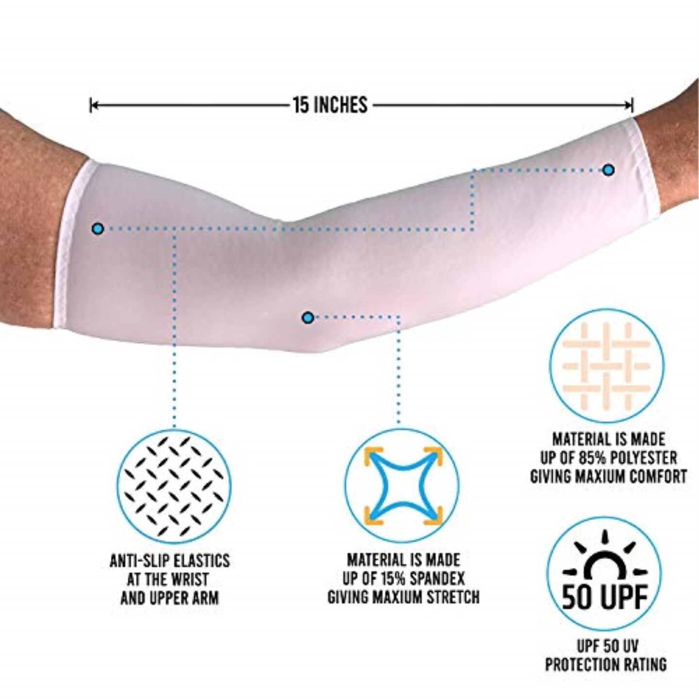 UV Arm Sleeves (4 Pairs) Blue