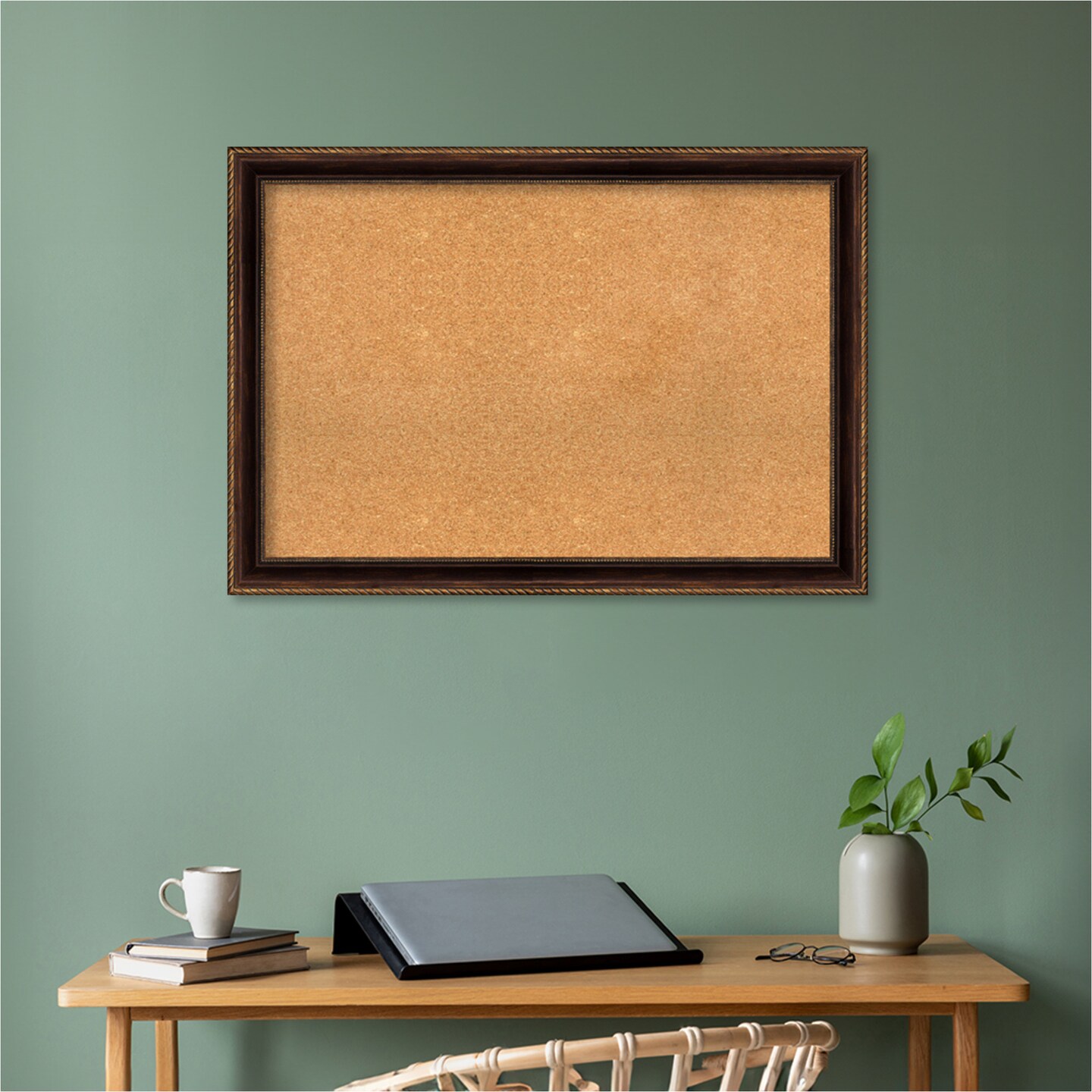 Corded Framed Corkboard, Natural Cork