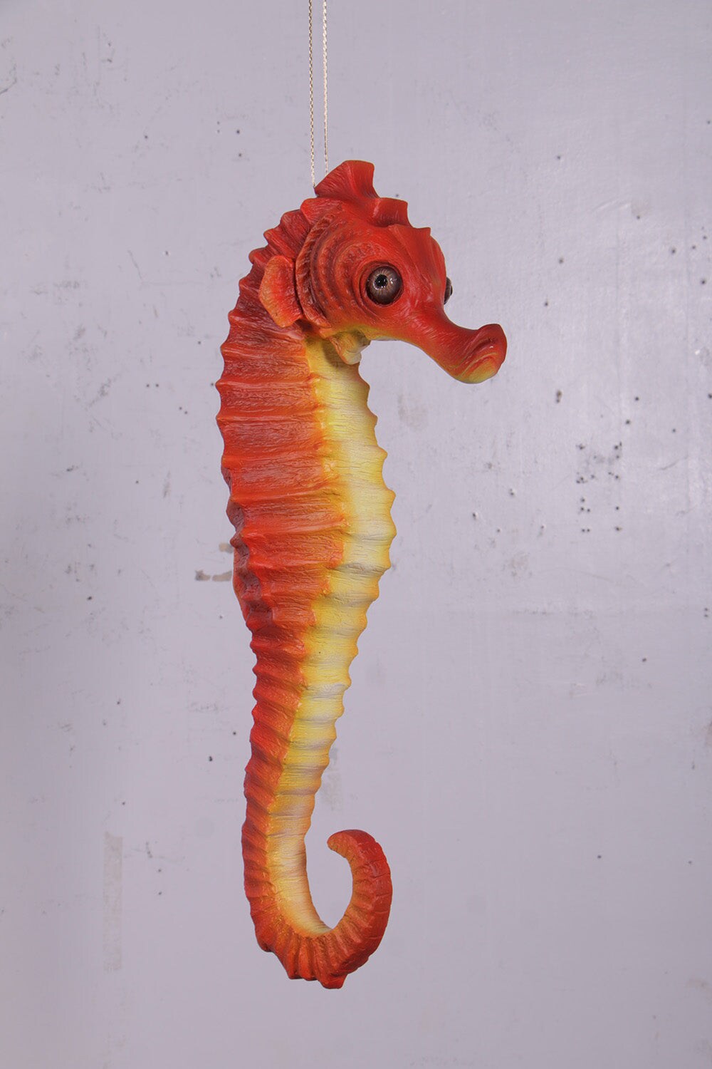 Small Red Seahorse Statue