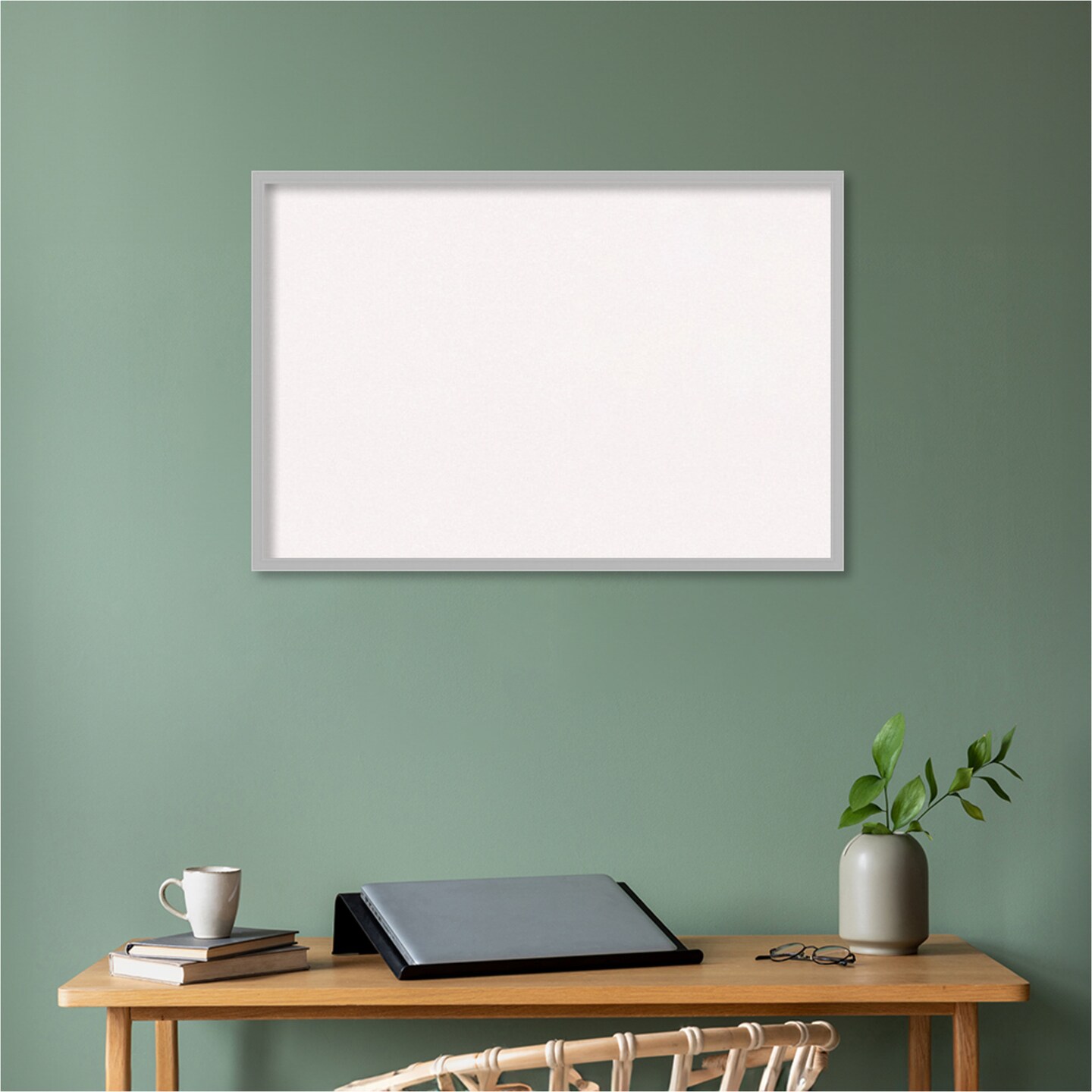 Hera Chrome Framed Corkboard, White Cork