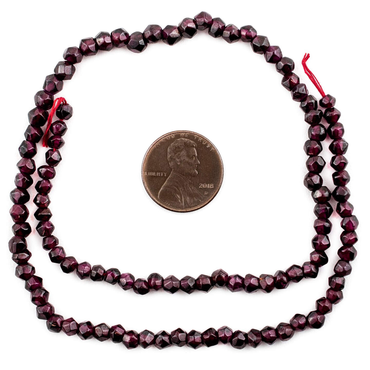 TheBeadChest Faceted Round Almandine Garnet Beads 5mm Purple Gemstone 14 Inch Strand