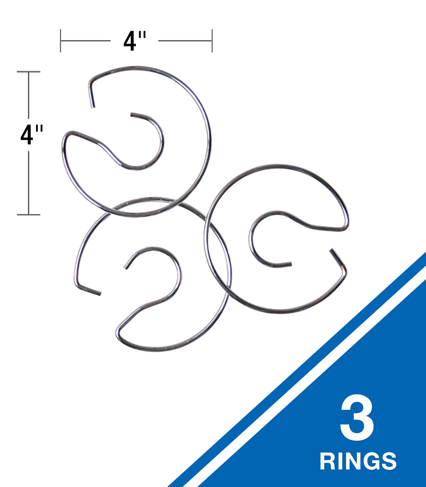 Carson Dellosa Double Pocket Chart Stand Rings—Hanging Rings Replacement Set, Pocket Chart Hooks, Classroom Accessories and Organization, Chrome (3pc)