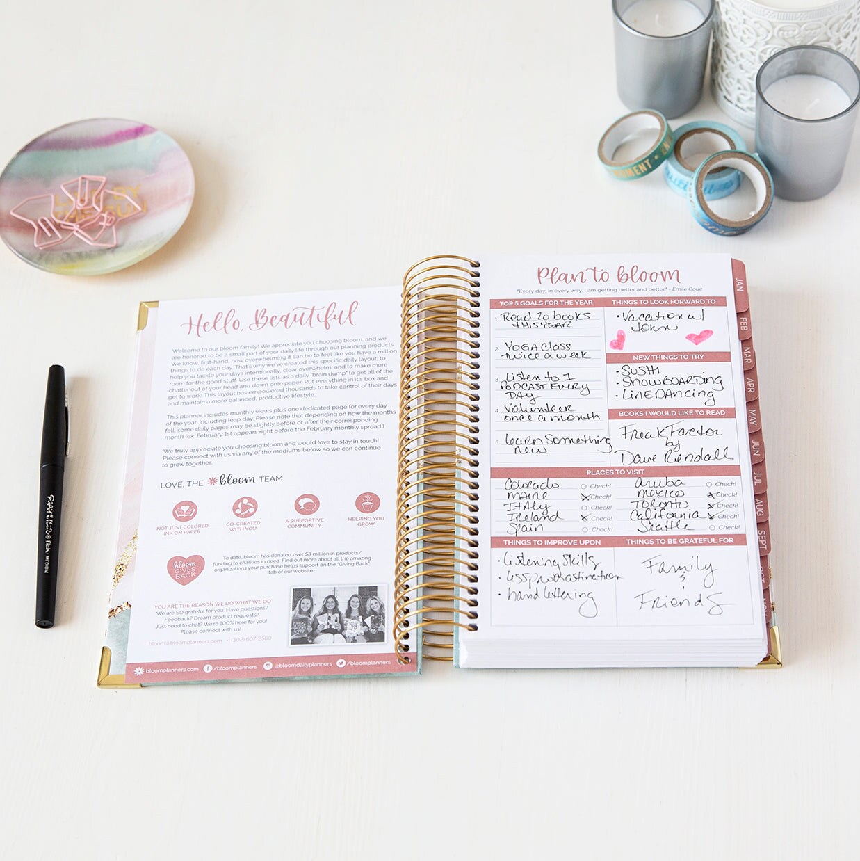 bloom daily planners Undated Daily To Do List Planner &#x26; Calendar, 6.5&#x22; x 8.25&#x22;, Daydream Believer