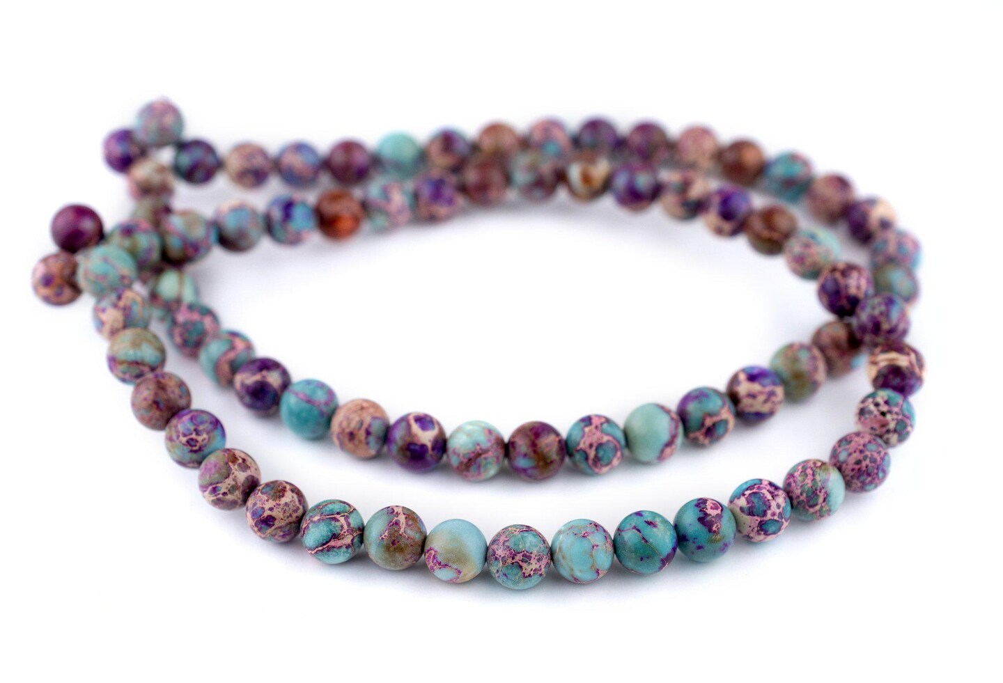 The Bead Chest Galaxy Sea Sediment Jasper Beads (10mm): Organic Gemstone Round Spherical Energy Stone Healing Power Crystal for Jewelry Bracelet Mala Necklace Making