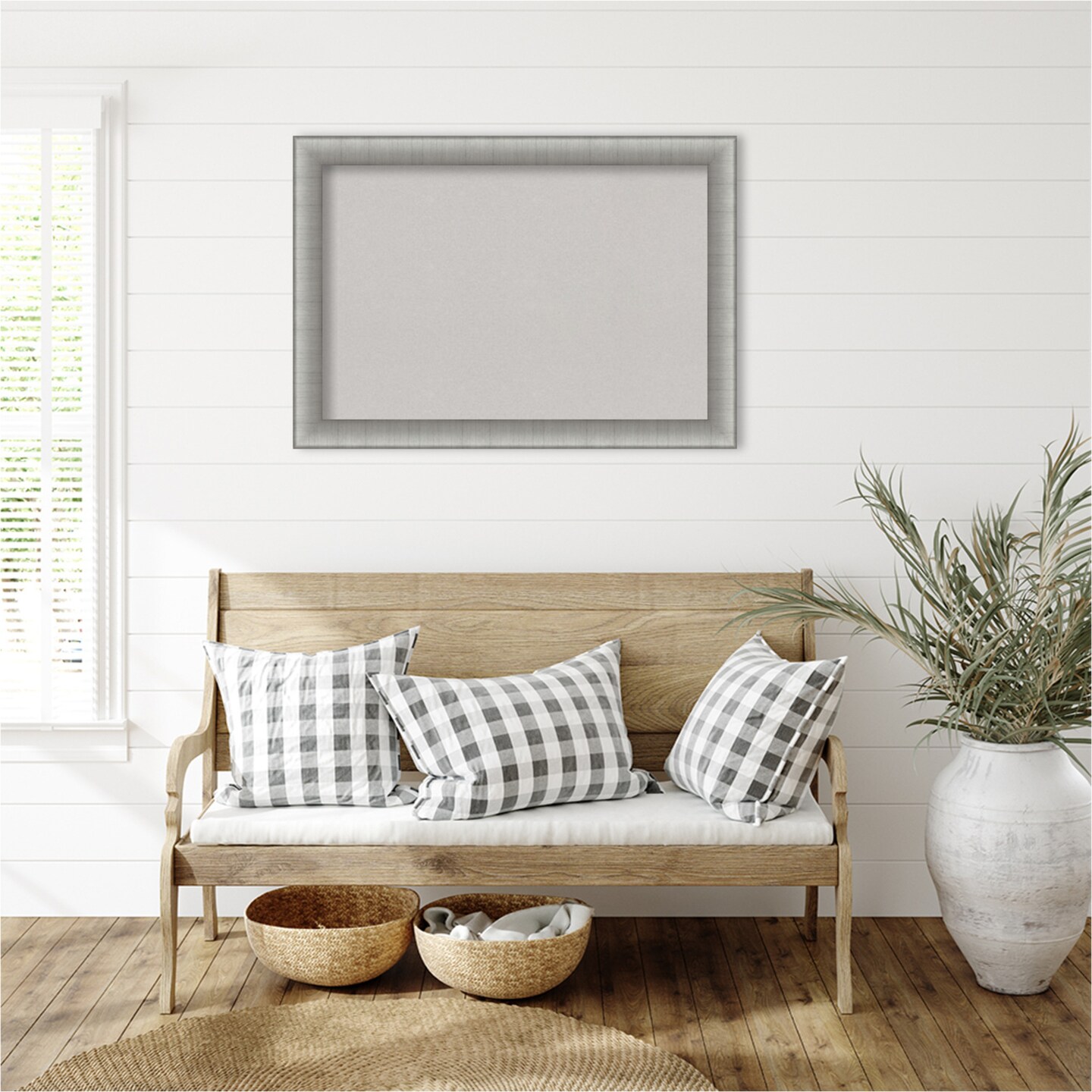 Elegant Framed Corkboard, Grey Cork