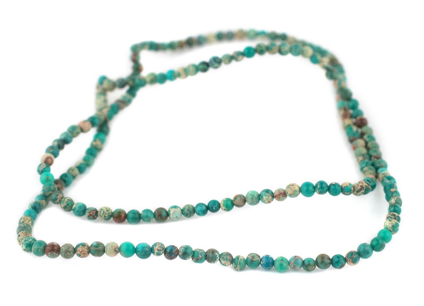 TheBeadChest Green Aqua Sea Sediment Jasper Beads (4mm): Organic Gemstone Round Spherical Energy Stone Healing Power Crystal for Jewelry Bracelet Mala Necklace Making