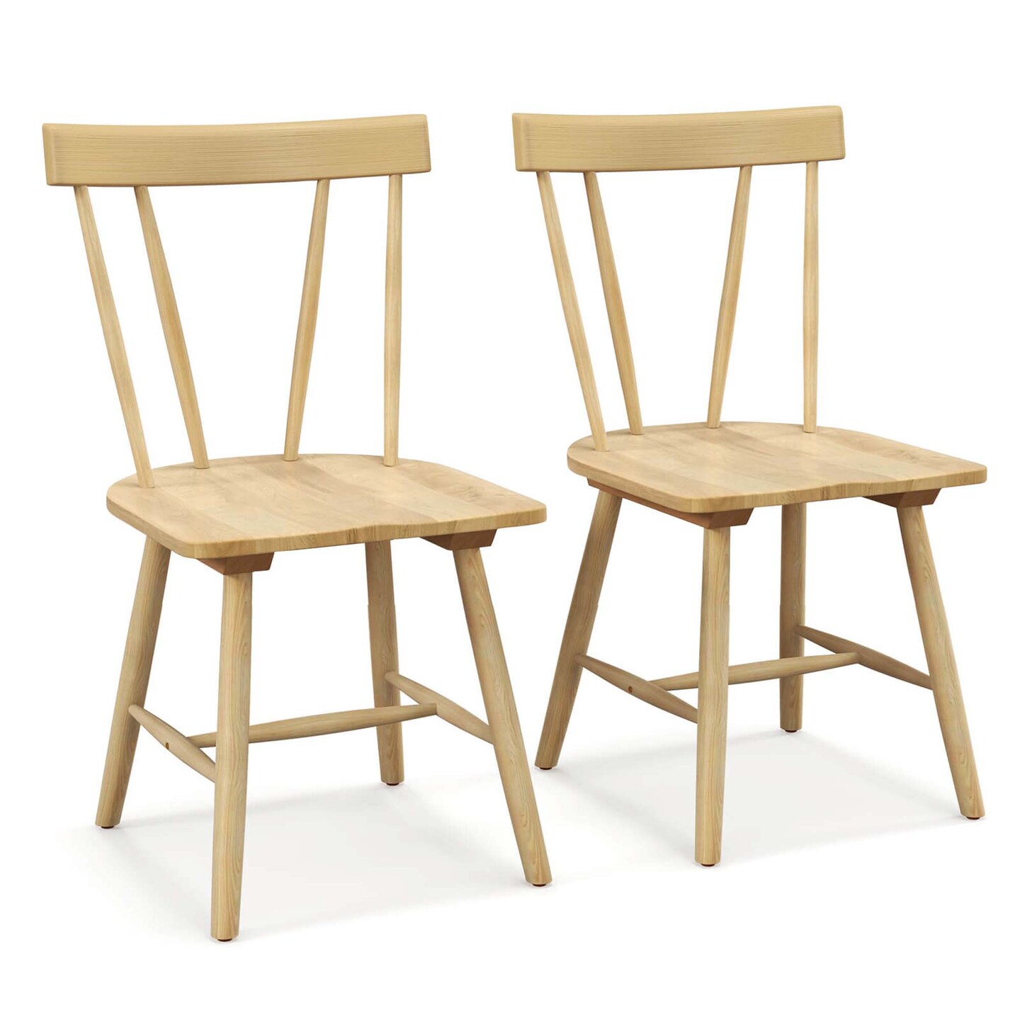 Costway Dining Chairs Set of 2 Windsor Chairs Wood Armless Chairs with Solid Rubber Wood Black/White/Natural